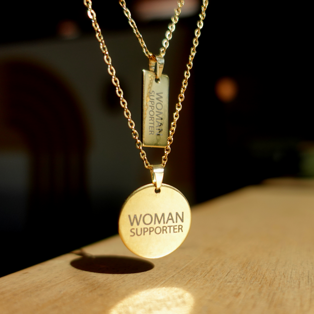 Woman Supporter Engraved Necklace